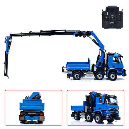 4151AK 1/14 Metal RC Agriculture Tractor Truck 6x6 Farm Lorry Hydraulic Crane Fly Jib Arm 3-Speed Gearbox Sound for Model Collector