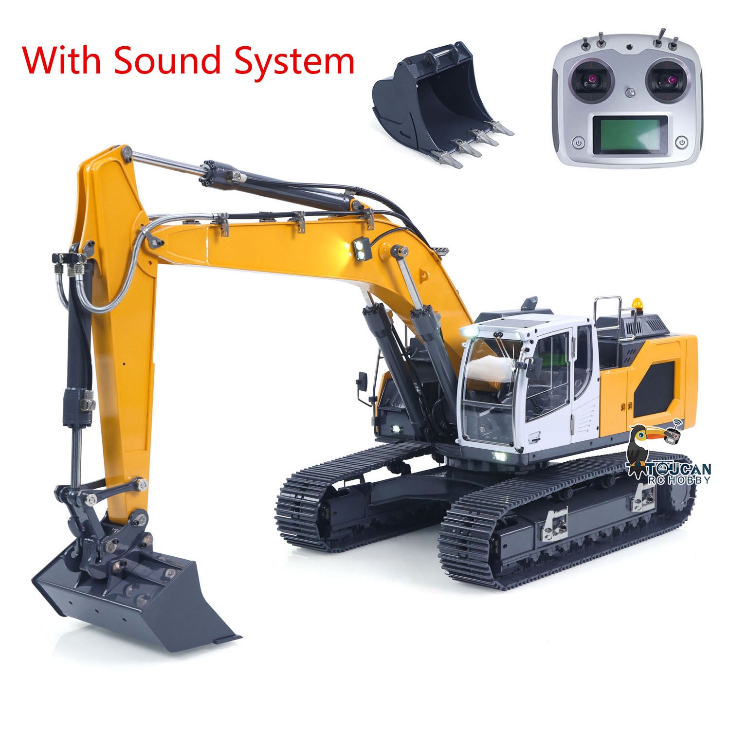 In Stock 1/14 XDRC Metal Hydraulic RC Excavator 945 Remote Control