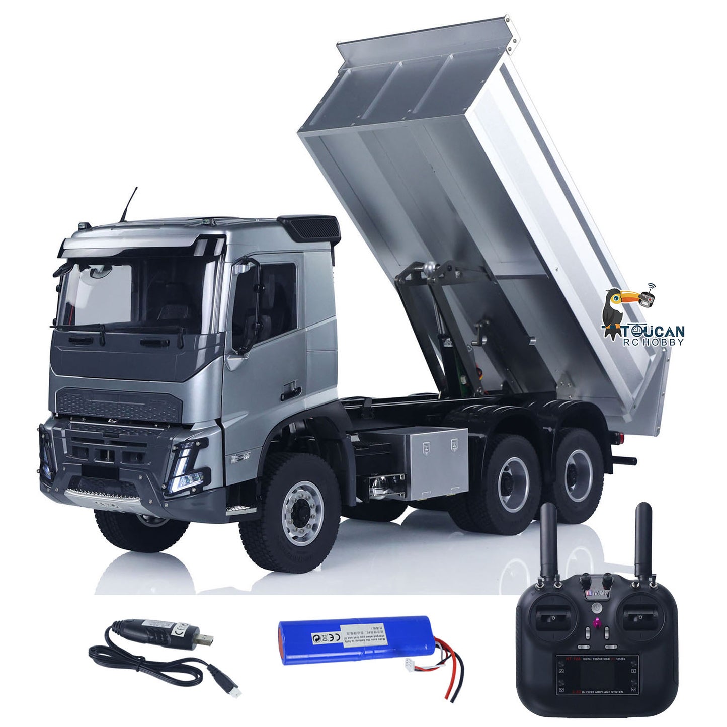 In Stock DoubleE E015 001 1/14 RC Dump Truck 6X4 Electric Lifting Remote Control Tipper VO Metal Drive Shafts Chassis Model Vehicle RTR