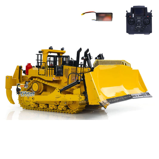 TOUCAN RC HOBBY US Stock 1/14 Hydraulic RC Bulldozer Metal RTR Remote Control Dozers Model D11T Dozer Emulated Engineering Vehicle Light Smoke
