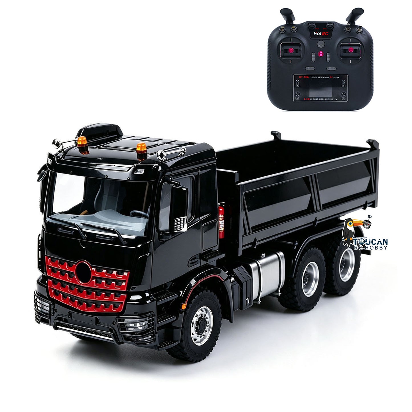 In Stock MDMODEL 3348 6x6 Metal Chassis 1/14 RC Hydraulic Dump Truck Remote Control Tipper 2Speed Gearbox Light Sound HotRC Radio