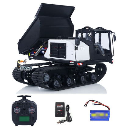 Metal 1/14 RC Hydraulic Crawler Dump Truck T14R Radio Controlled Tracked Tipper RTR Construction Vehicle ST8 Light Sound Battery