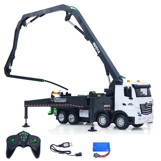 US Stock HUINA 1/18 Remote Control Concrete Pump Truck 1381 RTR Construction Vehicle Manual Support Leg Light Sound System Battery