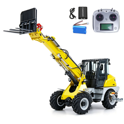 TOUCAN RC HOBBY LESU AOUE AT1050 1/14 Metal 4X4 RC Hydraulic Telescopic Arm Loader FlySky I6S Radio Controller Fork Bucket Sound Light System