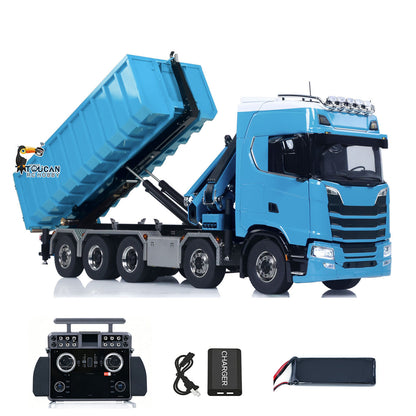 TOUCAN RC HOBBY LXY 770S 1:14 5 Axles 10x10 Metal Chassis RC Hydraulic Dump Truck Remote Control Crane Full Roll Off Dumper Frsky XE Lite RC Vehicle Model