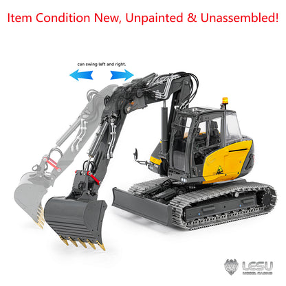 LESU MC15 4 Arms Metal 1/14 Hydraulic Remote Control Excavator KIT Model RC Digger Dual Pumps 9 Ways Valve Light Sound Motor