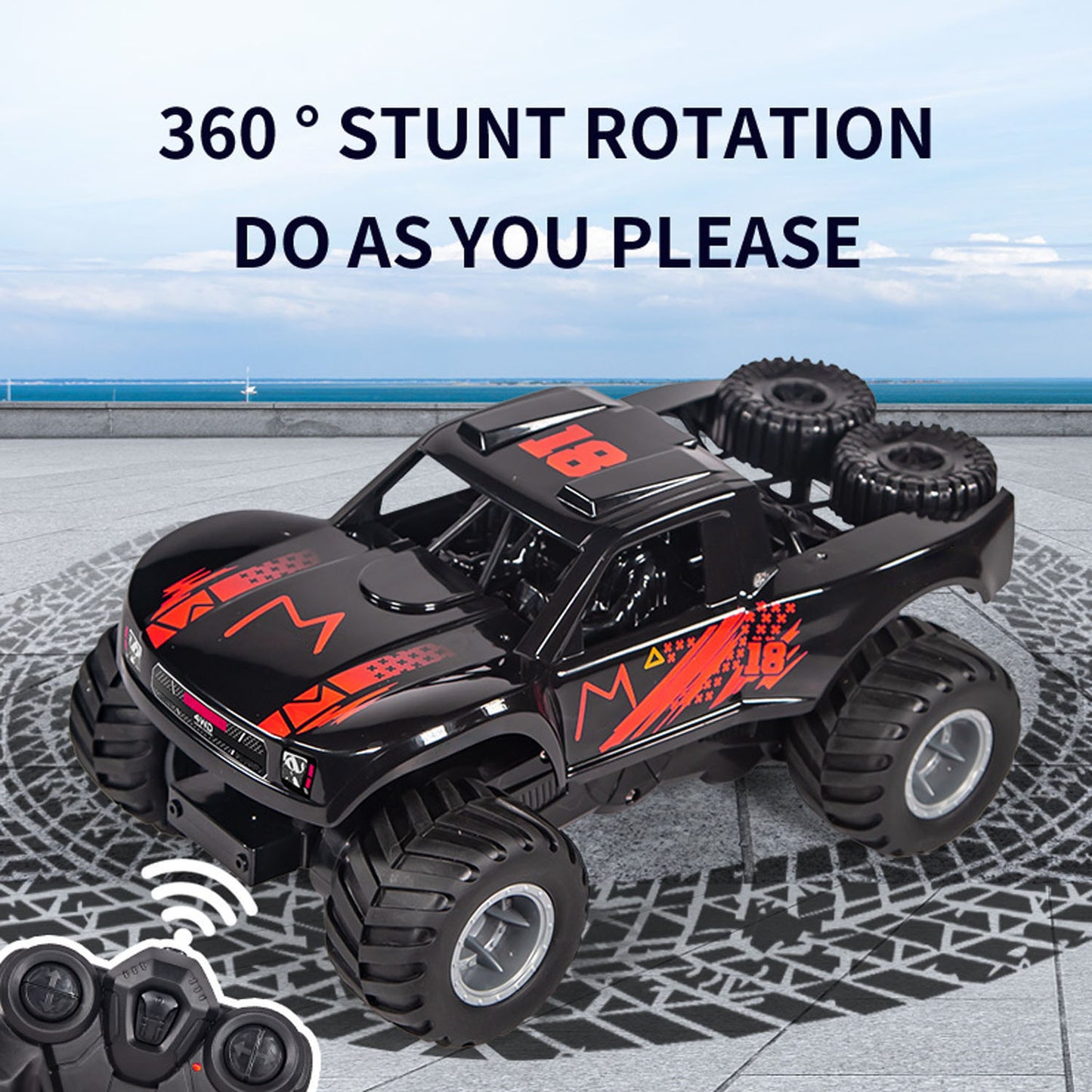 4*4 RC Off Road Vehicle Q156 1/16 Radio Control 360 Rotation Waterproof Stunt Car All Terrain Amphibious Vehicle Ready to Go