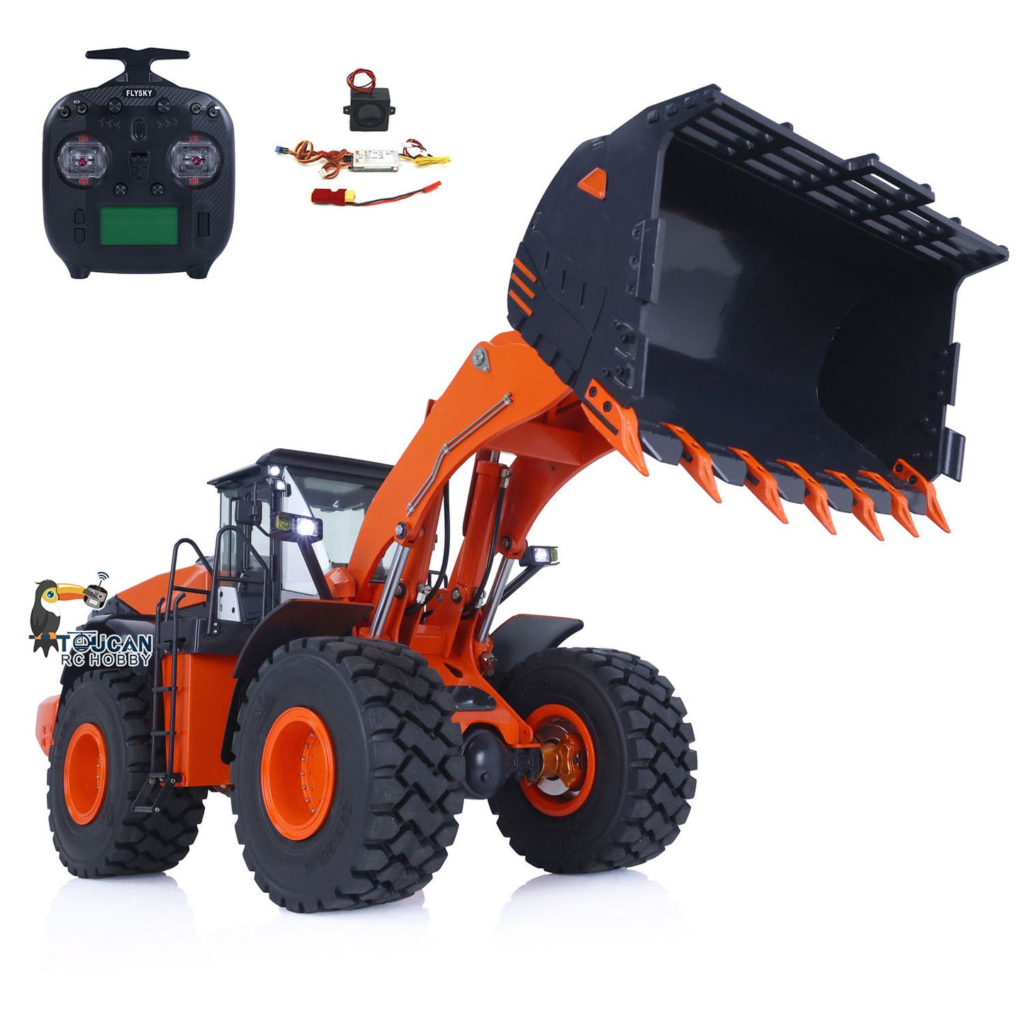 JDModel 198 ZW370 1/14 Metal RC Hydraulic RTR Loader 2-Speed Transmission ST8 Controller Light Sound Axles Lock Brushless Motor & ESC for Model Collectors