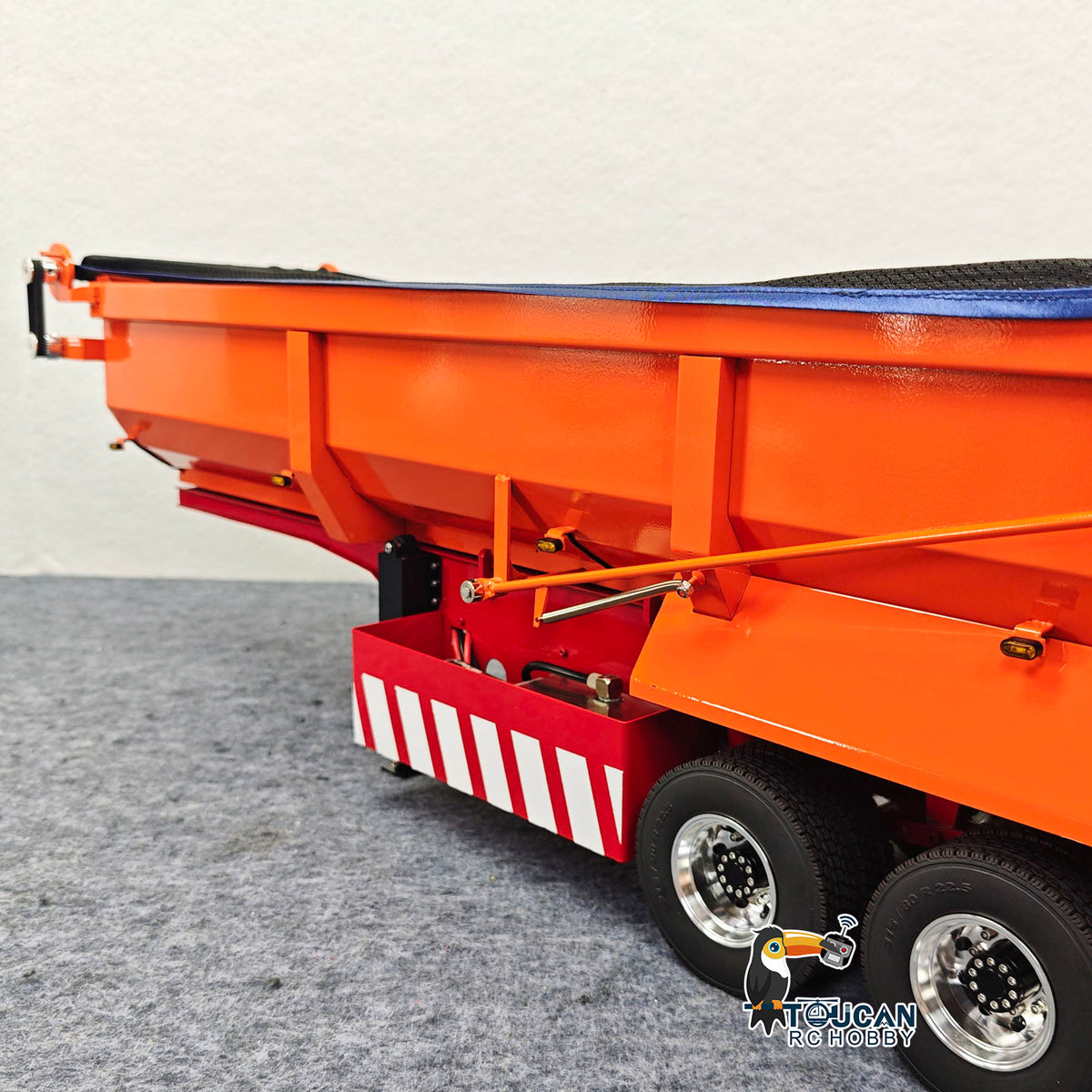 TOUCAN RC HOBBY HHG Model 1/14 RC Hydraulic Dump Trailer 3 Axle Metal U Shape Bed Remote Control Semi Trailers Model With Electric Support Legs Side Light
