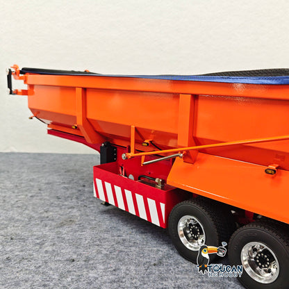 TOUCAN RC HOBBY HHG Model 1/14 RC Hydraulic Dump Trailer 3 Axle Metal U Shape Bed Remote Control Semi Trailers Model With Electric Support Legs Side Light