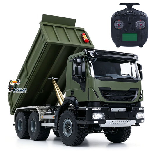 TOUCAN RC HOBBY MODO 1/14 6*6 Metal Radio Control Hydraulic Dump Truck 2-Speed Gearbox RC Tipper Model Differential Locks Radio Light Sound System
