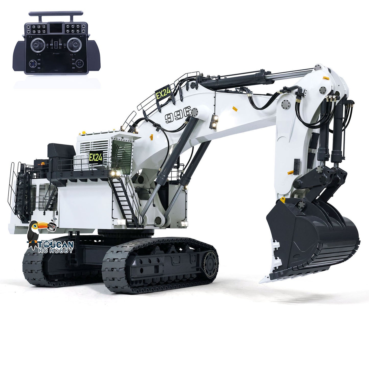 IN STOCK 1/20 Metal Painted Assembled RC Hydraulic Equipment Remote Controlled Excavator for 996 Taranis XE Radio Digger Frsky-Taranis-XE