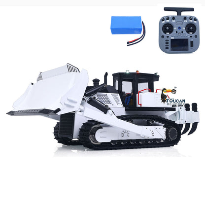 Metal 1/12 Remote Control Hydraulic Bulldozer D155AX RC Heavy Dozer Model 7 Way Valve 3.0L Oil Pump 5 Plows Light Sound System