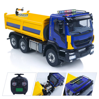 1/14 Hydraulic RC Dump Truck 6x6 Remote Control Tipper Car Model 2Speed Gearbox Differential Lock Wheelhub Reduction Axles