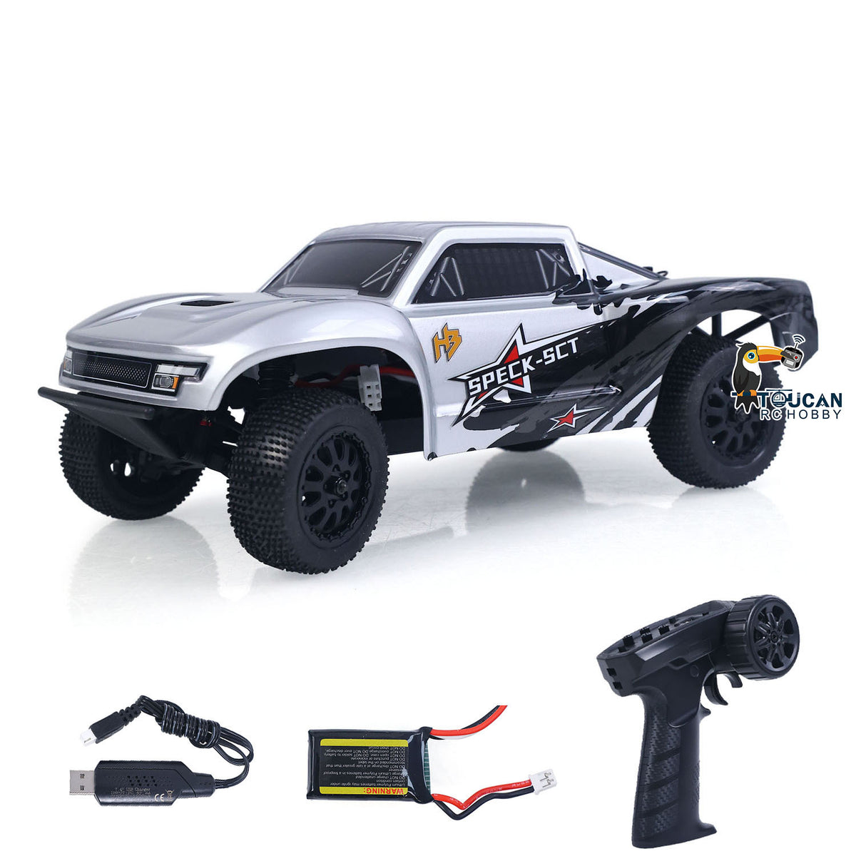 TOUCAN RC HOBBY Hobby Plus 1/24 2WD Remote Control Short Course Truck Speck-SCT Metal Chassis RTR Brushed Motor Battery No Light Sound System