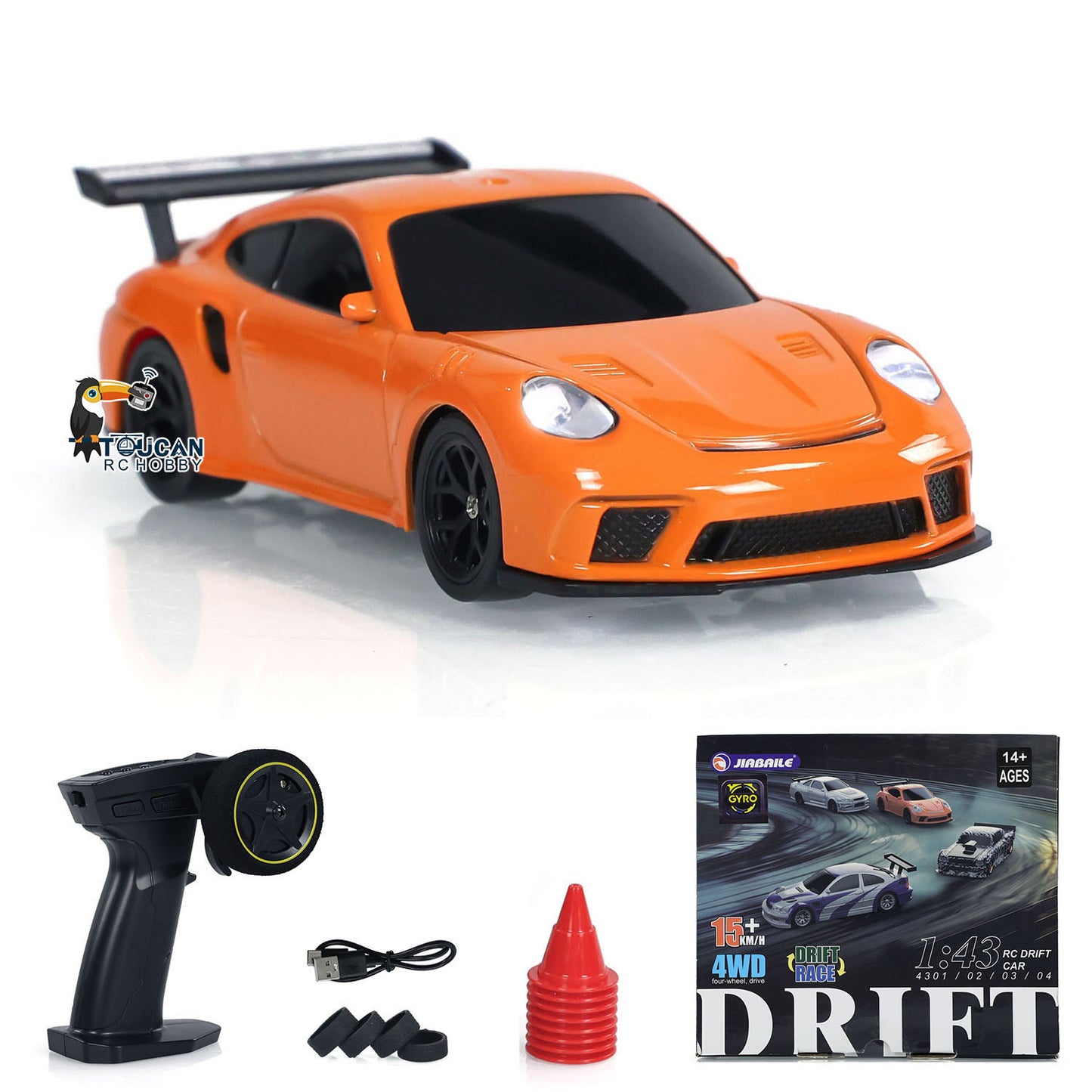 UK Stock Radio Control Mini Drift Race Car Gyro Radio Control 1:43 Toy Traffic Cones