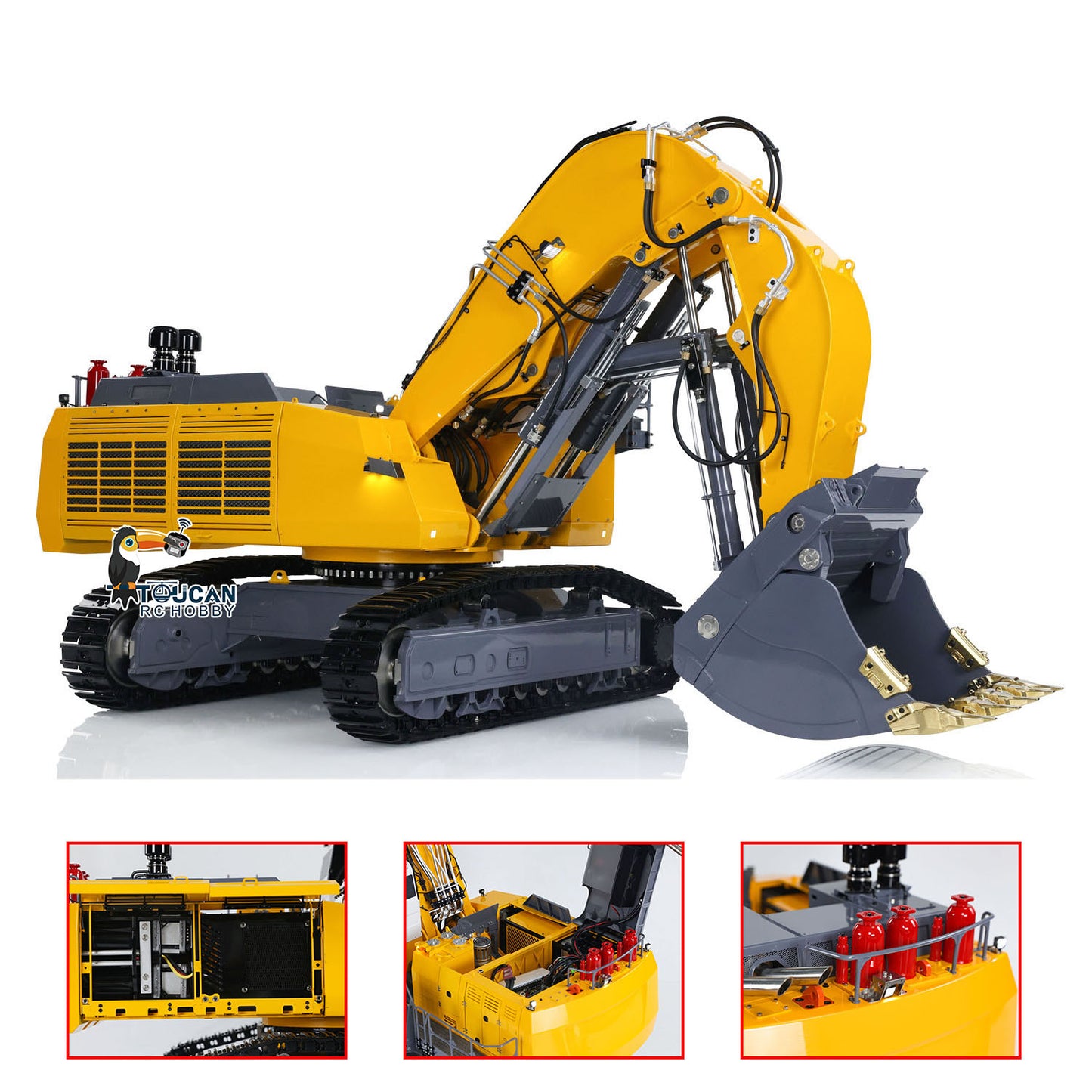 LESU Aoue 9150 1/14 Metal RC Excavator B0010 PNP/RTR Dual Pump Hydraulic Digger 5CH Valve Lighting Electronic Display Lifting Ladder for Construction Hobby Collectors