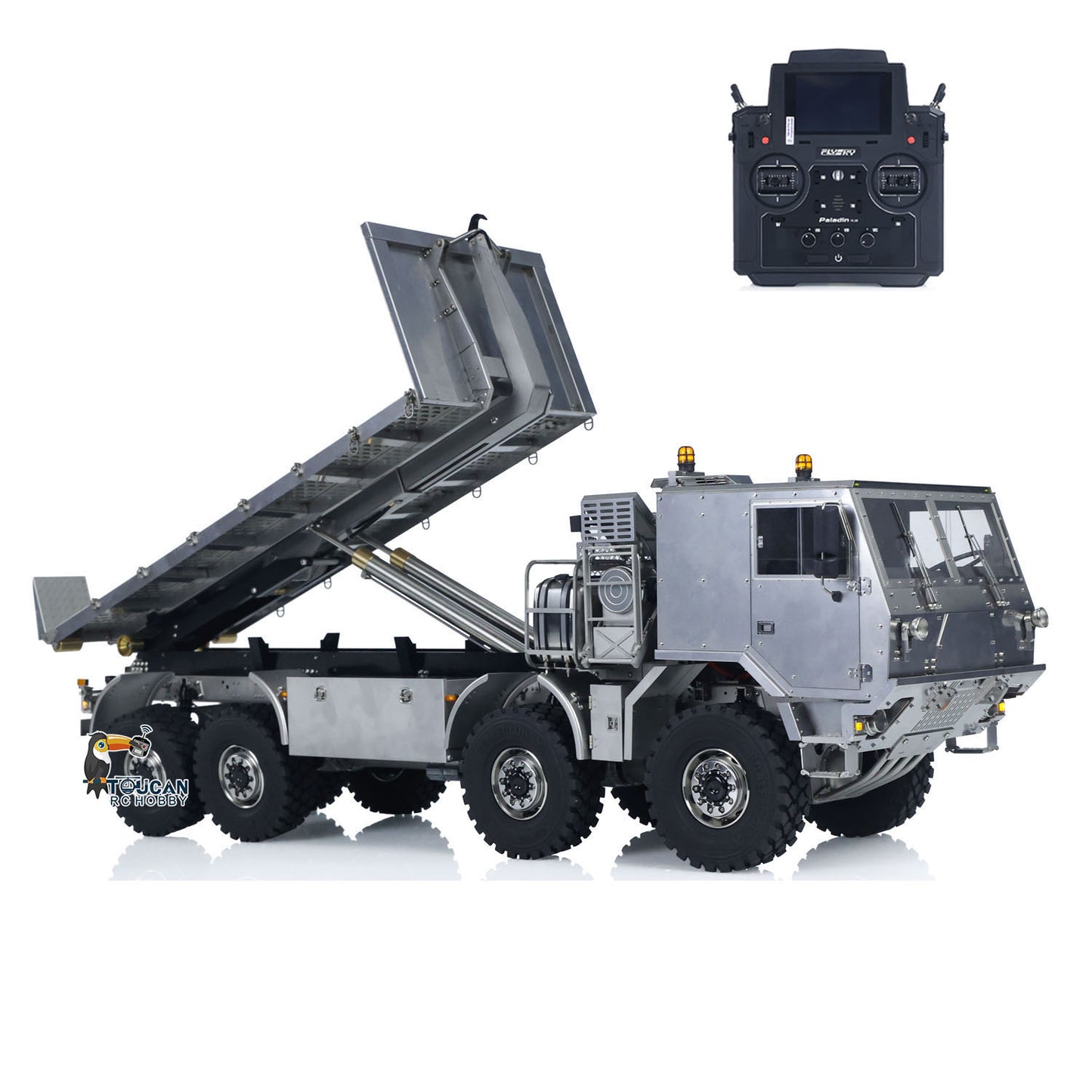 Metal 1/14 RC Hydraulic Off Road Military Truck T815 Remote Control 3Speed 8*8 Roll on off Dumper Model Paladin ST8 Radio