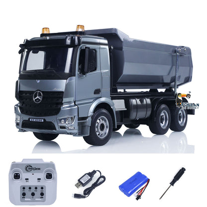In Stock DoubleE 1/20 6X6 Metal RC Dump Truck E590 003 Electric Lifting Remote Control Tipper Car Model BZ Metal Gears Sounds Lights Battery Motor Radio System RTR