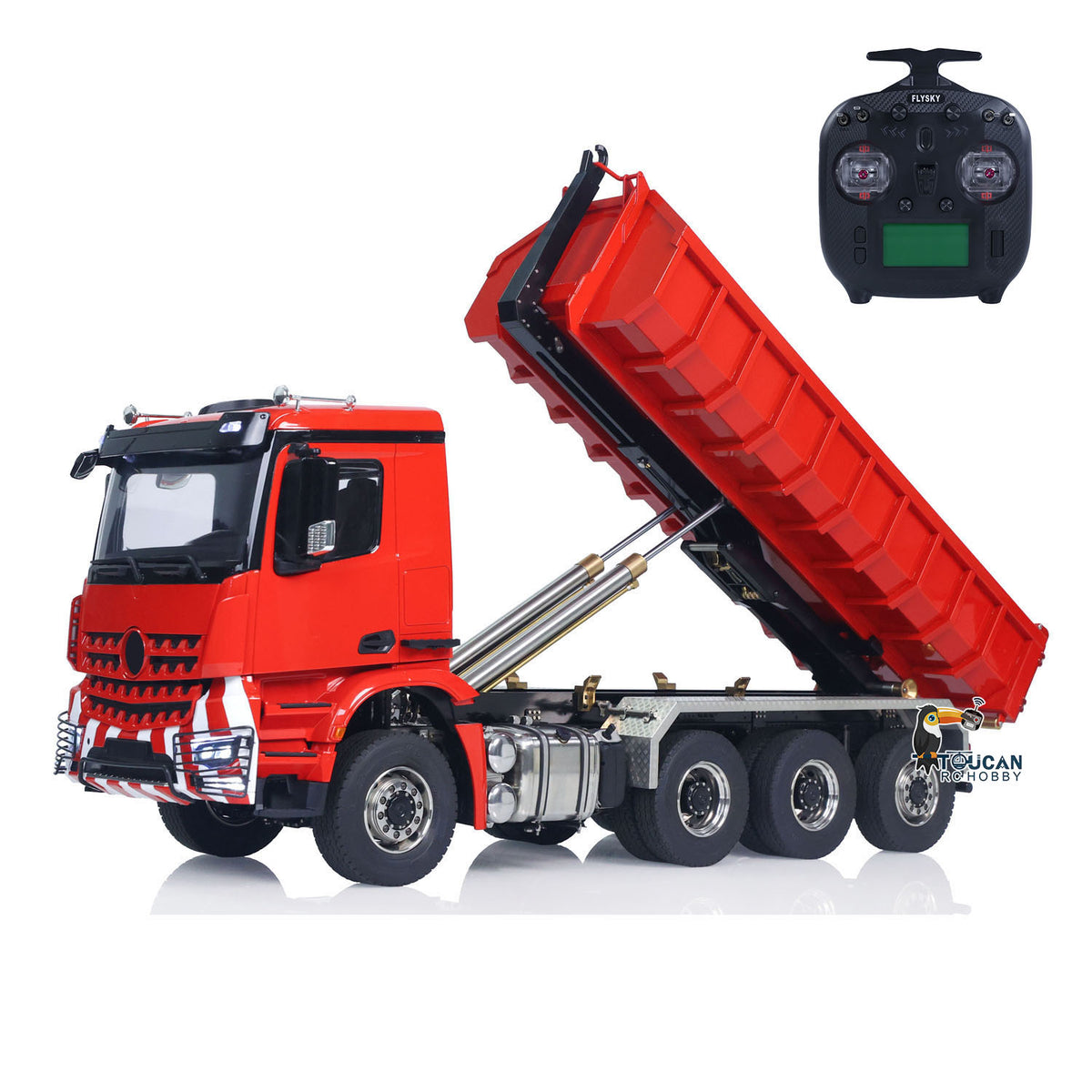TOUCAN RC HOBBY LXY 1/14 8x8 RC Hydraulic Roll On Off Full Dump Truck Remote Control Dumper Car Simulation Model PNP Version Light Sound System
