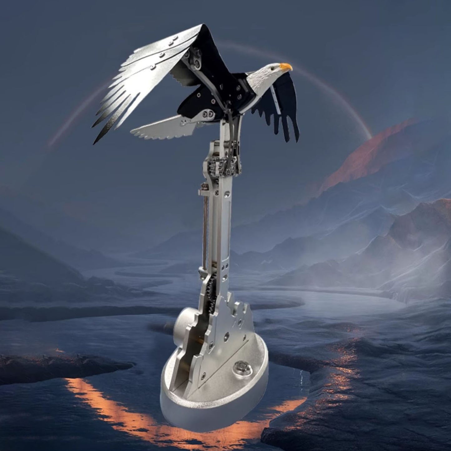 200+Pcs 5V Mechanical Eagle Simulation Electric Model Decoration DM337 Metal Animal Dynamic Ornaments Battery Unassembled KIT