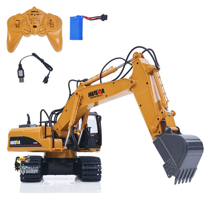 US Stock HUINA 1/14 RC Electric Excavator 1535 Remote Control Digger 15CH 2.4G Radio Finished Toy Model Battery Sound Light Effects
