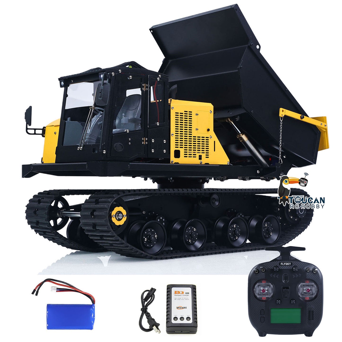 TOUCAN 1/14 T14R Panther RC Hydraulic Dump Truck Metal Tracked Tipper