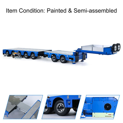1/14 2+5 Axles RC Metal Heavy Trailer Lowboy Trailer For TAMIYA LESU RC Tractor Truck Radio Controlled Lorry Excavator Loader
