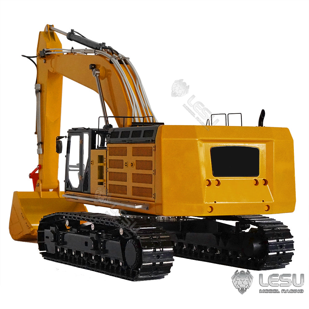 LESU 1/14 Hydraulic RC Excavator 374F Assembled Painted Radio Digger Model Metal Protective Fences Hydraulic Quick Coupler Bucket
