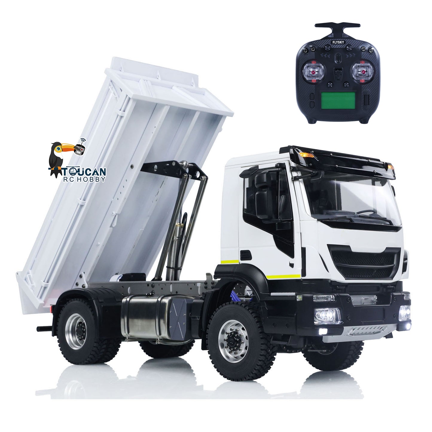 4*4 Metal 1/14 RC Hydraulic Dumper Truck Snow Blade Remote Control Tipper Cars Sound Light LED Assembled and Painted ESC Servo