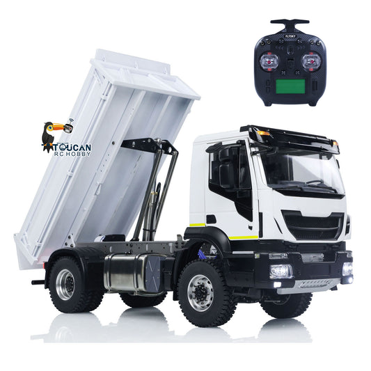 4*4 Metal 1/14 RC Hydraulic Dumper Truck Snow Blade Remote Control Tipper Cars Sound Light LED Assembled and Painted ESC Servo