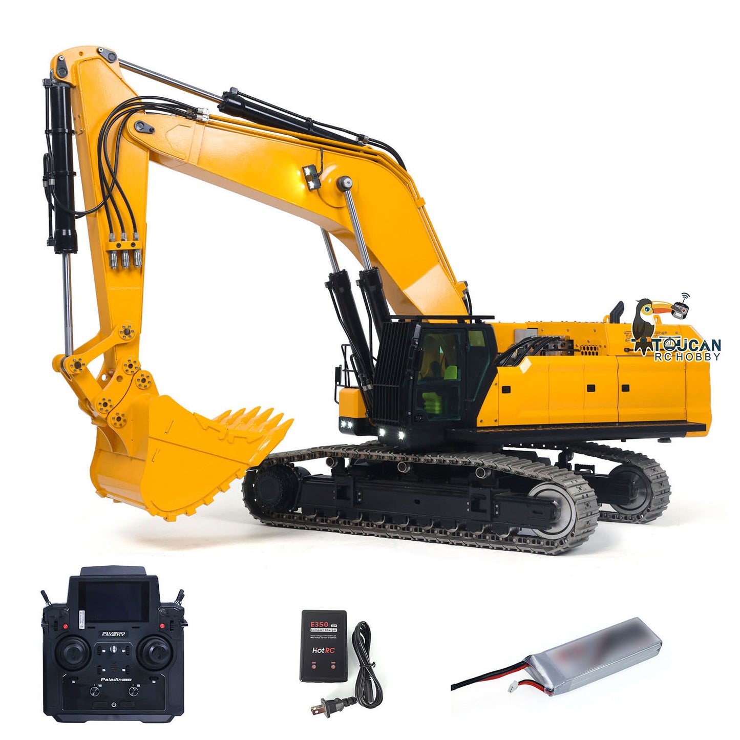 US Stock 1/12 RC Hydraulic Heavy Excavator 395F Metal Remote Control Digger Finished Model 1.0L Dual Pump Paladin PL18EV LITE Radio