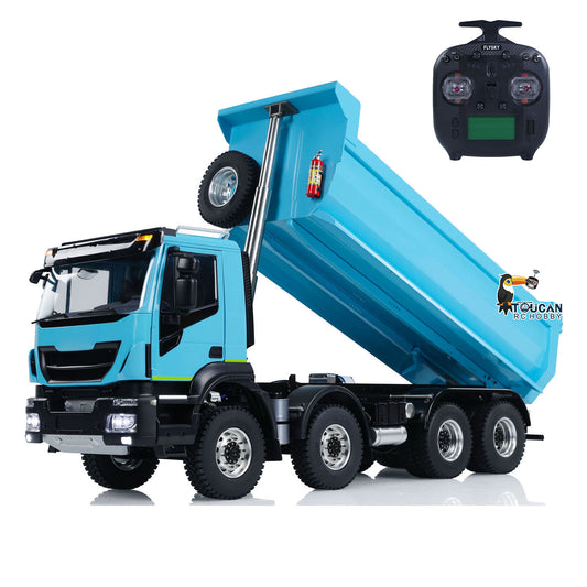 TOUCAN RC HOBBY MODO 1/14 8x4 Metal Hydraulic RC Dump Truck 2-speed Radio Control Tipper Car Simulation DIY Model Painted ESC Servo Motor