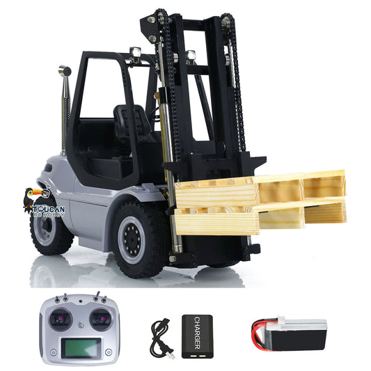 1/14 Metal LESU Assembled and Painted RC RTR Model forklift Truck Light Sound Motor Servo ESC Flysky FS Transmitter Receiver