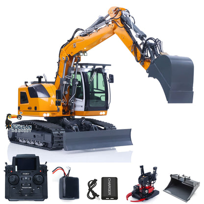 TOUCAN RC HOBBY CUT RC Hobby LR914 PRO MAX Metal 1/14 RC Hydraulic Excavator RC Digger Wrist Quick Coupler Bucket 8ways Valve PL18EV LITE Sound Radio Battery