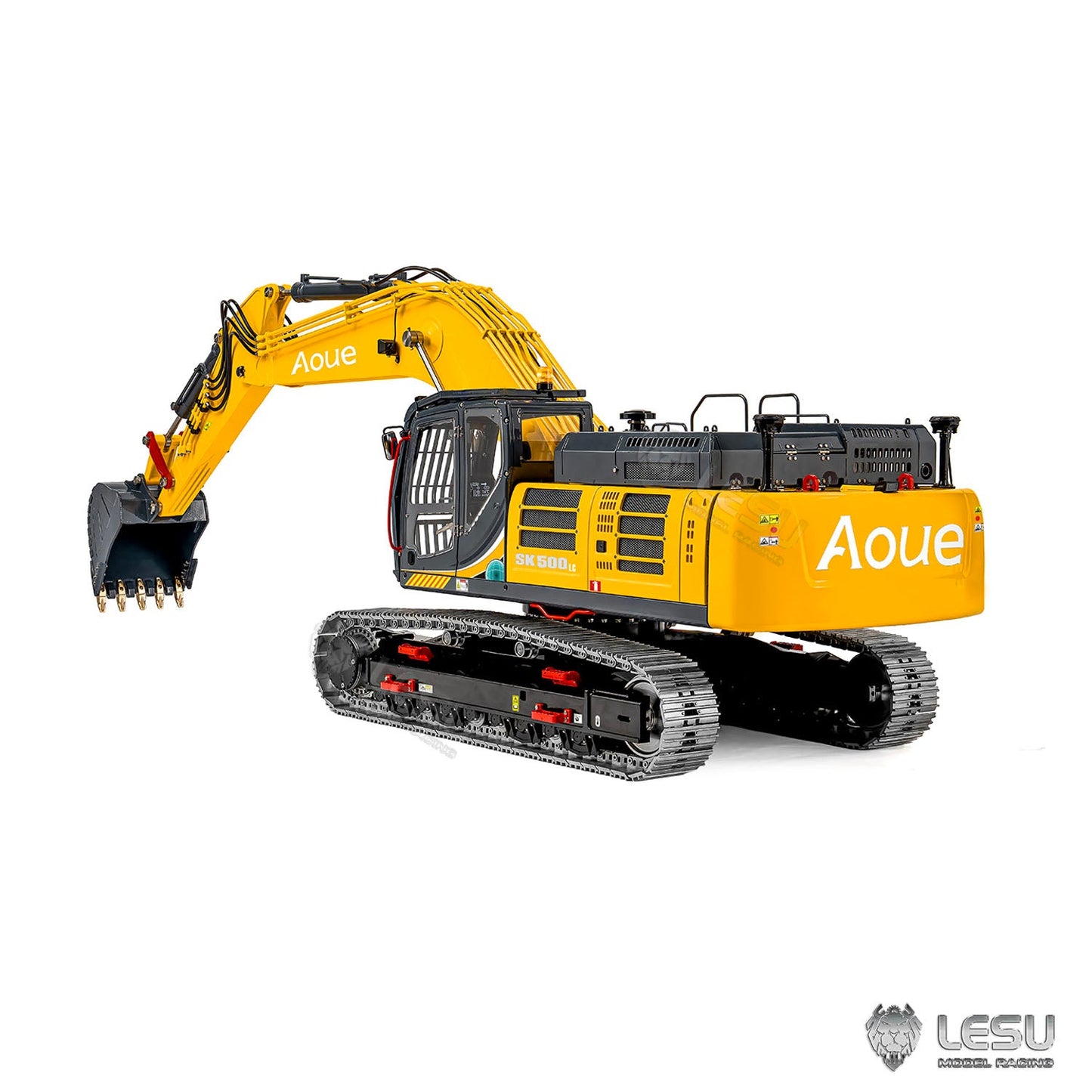 Metal LESU 1/14 Remote Control Hydraulic Tracked Excavator SK500 RC Digger 6CH Valve 3MAP Pump Brass Relief Valve Light System