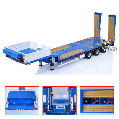 LESU A0041 1/14 Metal Trailer Hydraulic Lifting Tailboard with Landing Legs 3 Axles Chassis for RC Tractor Truck DIY Construction Model