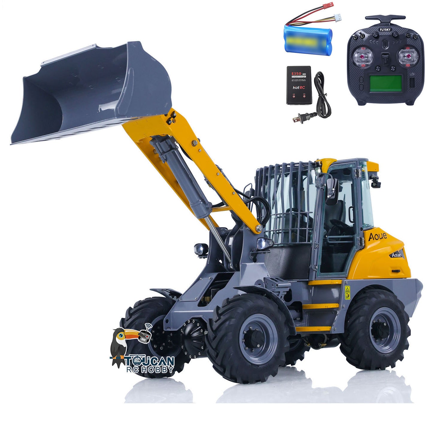 LESU AOUE MCL8 1/14 Metal 4x4 Hydraulic RC Loader A0015 with 4CH Reversing Valve Light Sound System for Construction Model Hobbyists