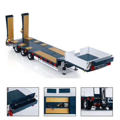 LESU A0041 1/14 Metal Trailer Hydraulic Lifting Tailboard with Landing Legs 3 Axles Chassis for RC Tractor Truck DIY Construction Model