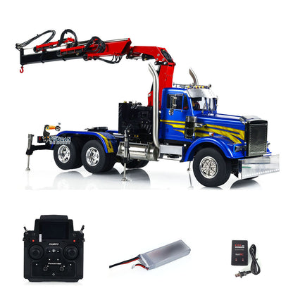 TOUCAN RC HOBBY 56344 1/14 Metal RTR RC Crane Tractor Truck 2-Speed Gearbox PL18EV Lite Remote Control Light Sound Smoke for Construction Model Collectors