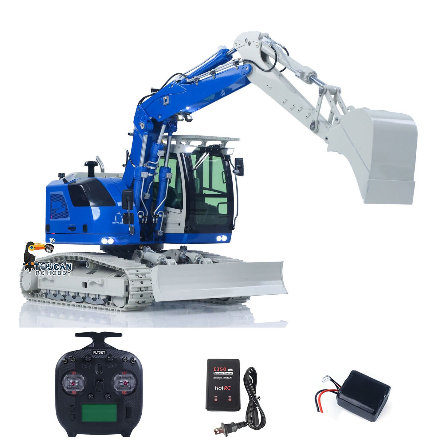 CUT Model LR914 1/14 Metal RC Hydraulic Excavator RTR 5-Way Valve ST8 Controller Manual Quick Coupler Light & Sound for Enthusiast Outdoor