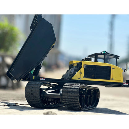 Super Frog T14R Panther RTR 1/14 RC Hydraulic Crawler Dump Truck Remote Control Metal Tracked Tipper Frsky X14 Radio Battery