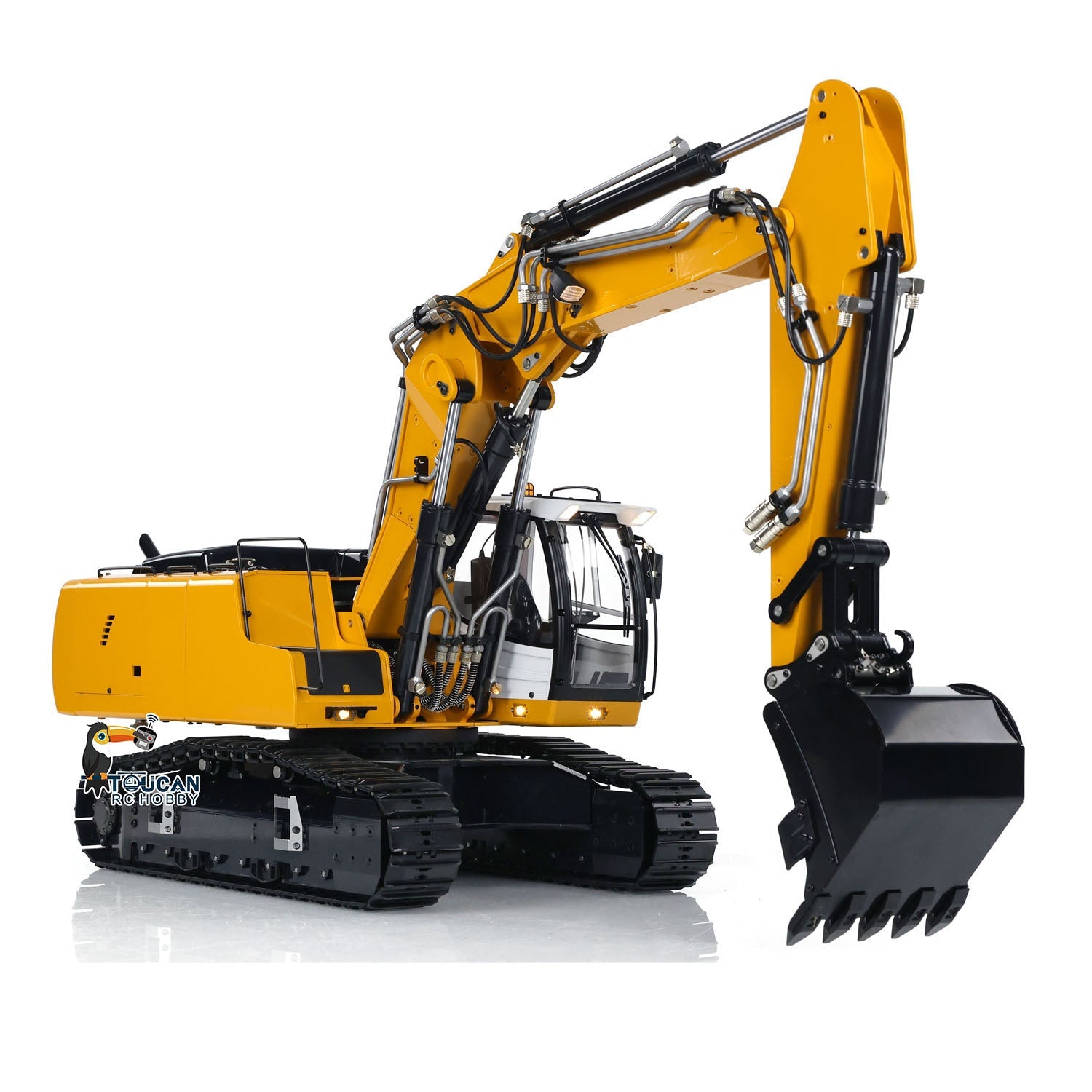 MTM 946-3 Metal 1/14 Excavator Hydraulic Ready to Operate with T12D 12-Channel Radio and 4MPa Pump Comes with Clamshell Grab 3 Buckets and Ripper No Battery Charger Sound or Lights