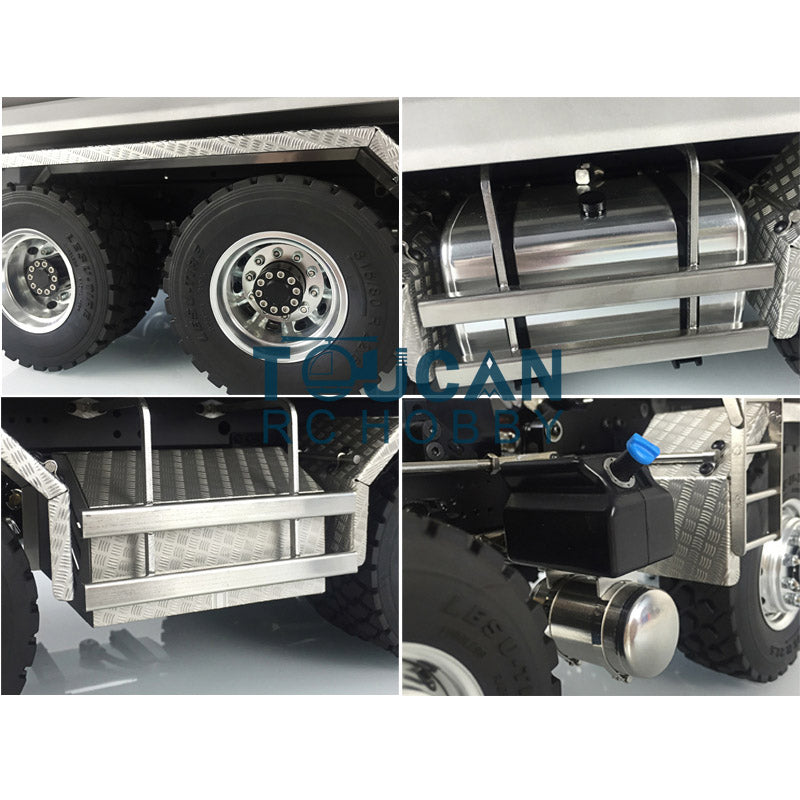 LESU 1/14 8*8 RC Front Hydraulic Dumper Cylinder Truck Tipper Metal DIY Motor Servo Sound and LED Light System ESC