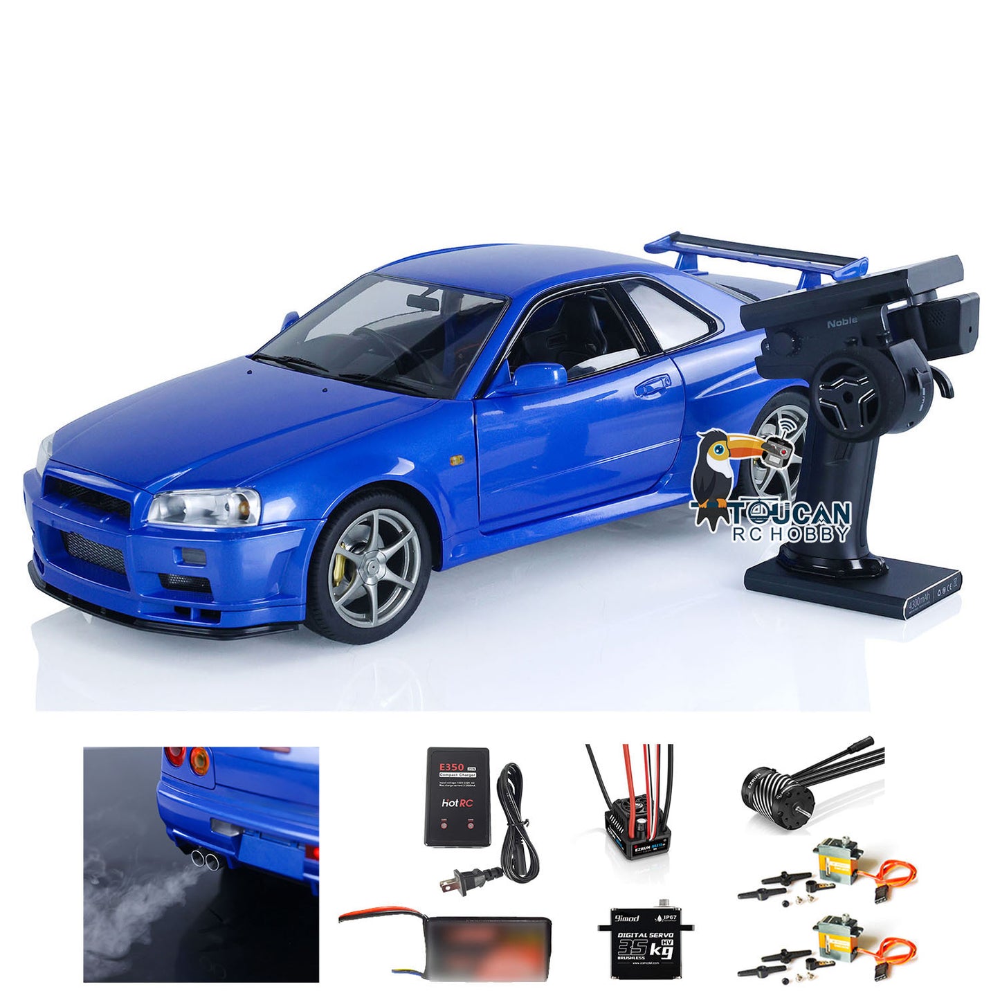 IN STOCK Capo 1/8 Metal 4x4 RC Racing Car Radio Controlled Drift Vehicle Model 4WD R34 RTR High-speed Light Sound GTR-R34
