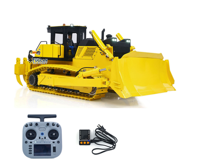 US Stock Metal 1/12 RC Hydraulic Bulldozer D155AX RTR Heavy Dozer Model 7 Way Valve 1.0L Oil Pump 5 Plows Radio Master TX15 Radio Battery