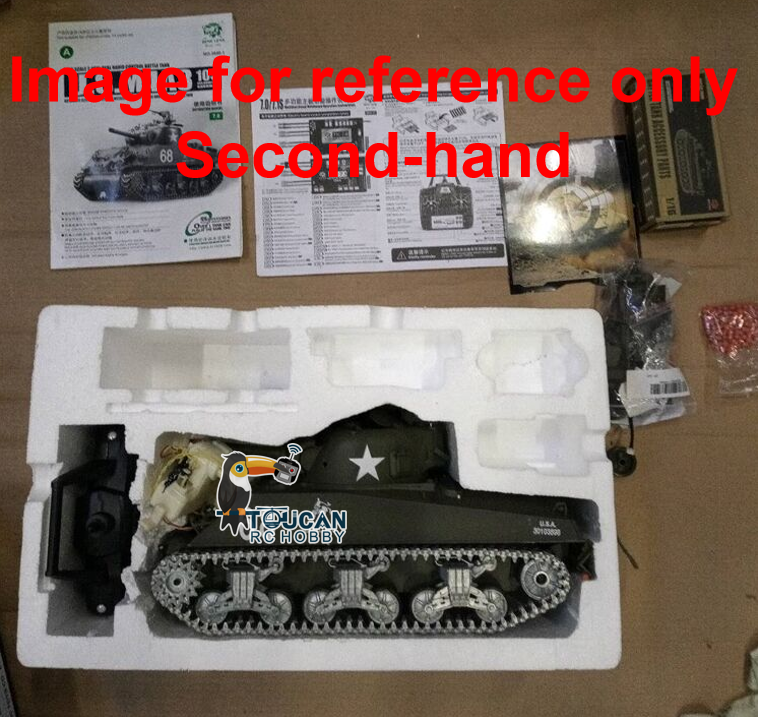 Second Hand Fast Free Shipping Henglong 1/16 Customized 7.0 M4A3 Sherman RC Tank 3898 Barrel Recoil 360¡ã Metal