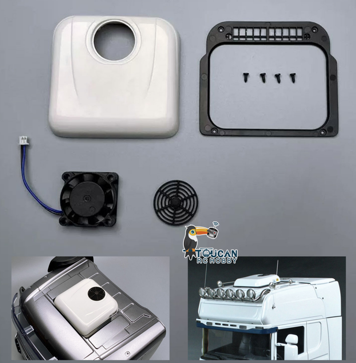 Toucanhobby Spotlight with Rotating Lights Decorative Air Conditioner for K3363 Low-top 1/14 RC Tractor Truck Radio Control Dumper DIY for Enthusiast