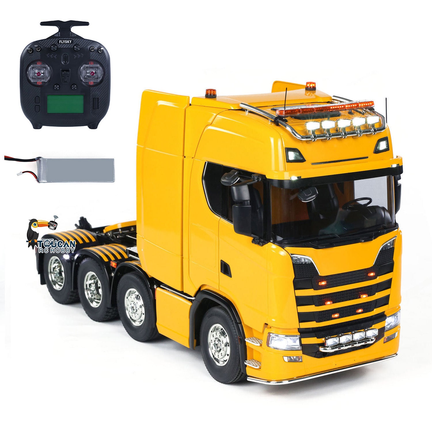 8X4 drive remote controlled tractor truck integrated motor servo esc lighting sound and smoke effect system
