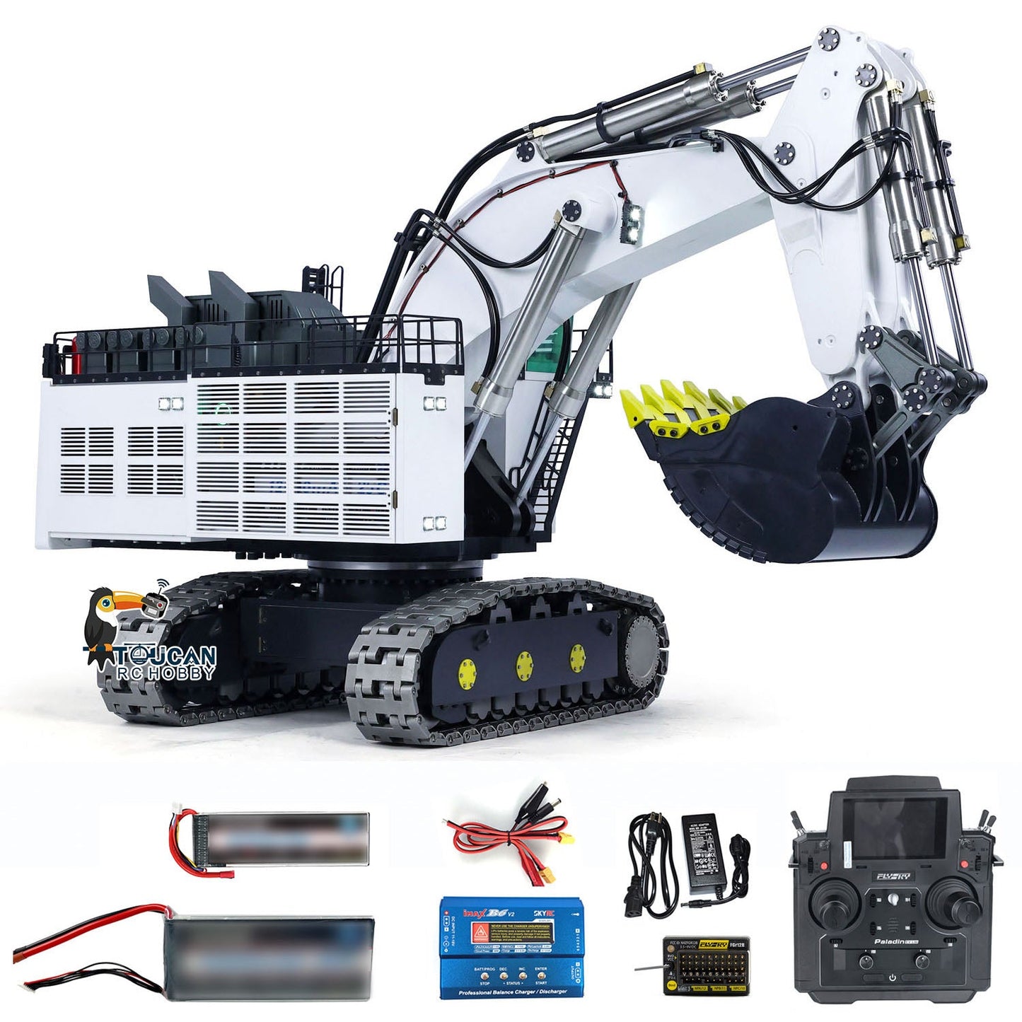 USA Pre-Order by the sea 1/25 RC Metal Double Pump Hydraulic Excavator R9800 Heavy Duty Double Pump Remote Control Diggers ESC Servo Motor Light System